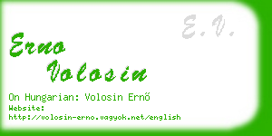erno volosin business card