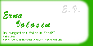 erno volosin business card